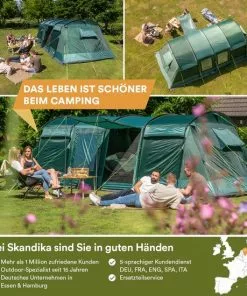 Goedkoop 😍 Skandika Montana 8 Tent – Tenten – Campingtent – Voor 8 Personen – Tunneltent – 200 Cm Stahoogte – 2-4 Slaapcabines - Muggengaas – Familietent – 4 Ingangen – 700 X 310 X 200 Cm (LxBxH) - 5000 Mm Waterkolom – Outdoor, Camping – Kamperen – Donkergroen 👍 -Kamperen-outdoor Verkoopwinkel 550x550 67