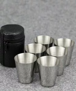 Korting 🔥 Faas Commerce 6x Rvs Shot Bekertjes - Borrelglaasjes - Thee/ Koffie Beker - Shotjes Met Leren Case - Bekers 30 ML ❤️ -Kamperen-outdoor Verkoopwinkel 550x550 706