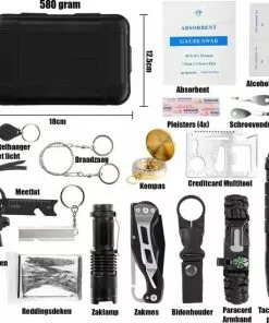 Beste Verkoop 🥰 IBright Survival Kit 18 Delig - Inclusief Multitool En Zakmes - Camping - Outdoor - Survivalset ✨ -Kamperen-outdoor Verkoopwinkel 550x550 740