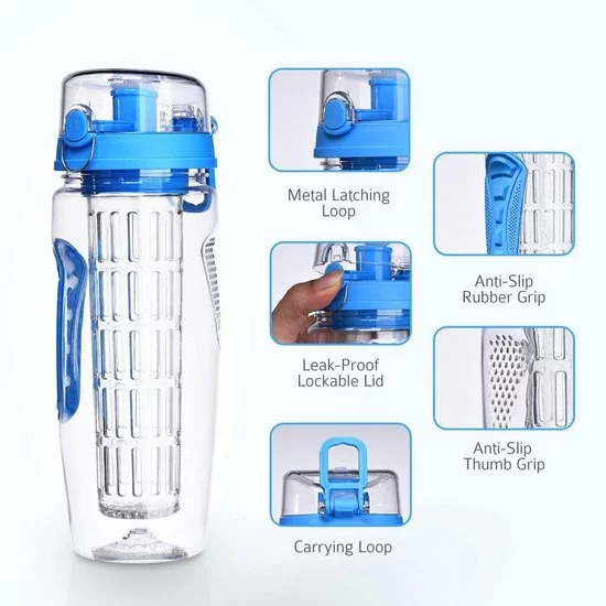 Top 10 β¨ BottlesUp Waterfles Met Fruit Infuser – Drinkfles Met Fruit Filter – Plastic Water Drink Fles – Sportfles – 100% BPA Vrij – Blauw - 900ML - Onbreekbaar π 3 Top 10 β¨ BottlesUp Waterfles Met Fruit Infuser – Drinkfles Met Fruit Filter – Plastic Water Drink Fles – Sportfles – 100% BPA Vrij – Blauw - 900ML - Onbreekbaar π - Afbeelding 3