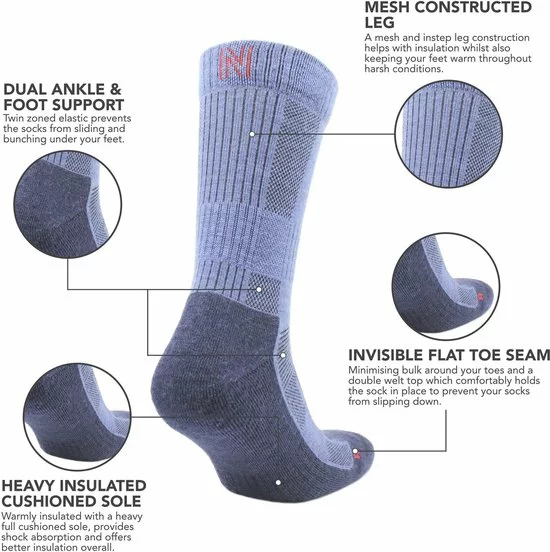 Promo π Norfolk - Wandelsokken - 2 Paar - 60% Merinowol Sokken Met Demping - Leonardo - Blauw - 39-42 - Unisex 𧨠2 Promo π Norfolk - Wandelsokken - 2 Paar - 60% Merinowol Sokken Met Demping - Leonardo - Blauw - 39-42 - Unisex 𧨠- Afbeelding 2