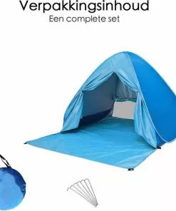 Goedkoopste ❤️ Merkloos Pop-up Tent - Strandtent - Opvouwbaar - Blauw 🔔 -Kamperen-outdoor Verkoopwinkel 550x553 2
