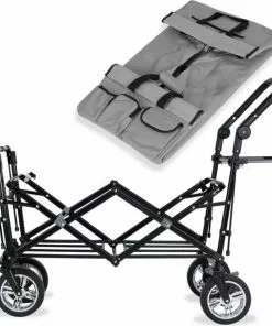 Nieuw 🛒 Rijoka Luxe Opvouwbare Bolderkar/Bolderwagen | Met Dakje En Draagtas | Marine Blauw 🔥 -Kamperen-outdoor Verkoopwinkel 550x556 2