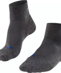 Promo ✨ FALKE TK2 Explore Cool Short Wandelsokken Kort Zacht Thermisch Anti-blaar Antizweet Zonder Motief Met Elastische Boord Verkoelend Ademend Sneldrogend Grijs Heren Sportsokken - Maat 44-45 💯