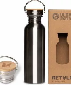 Groothandel β€οΈ Retulp Urban Drinkfles - Waterfles – 750ML – RVS – Zilver π