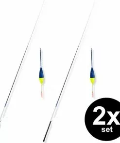 Beste Pirce 🔥 Q4life 2x Telescopische Vishengel 2.8m + Haak, Lijn En Dobber Set 🎁