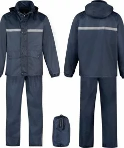 Begroting 🔔 BJØRNSON Dusch Regenpak Dames & Heren - Waterdicht - Maat 2XL - Donkerblauw 🌟