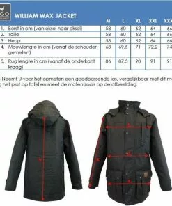 Coupon 🔥 MGO Leisure Wear MGO Leisure William Wax Parka Outdoorjas Heren - Maat XL ❤️ -Kamperen-outdoor Verkoopwinkel 550x586 9
