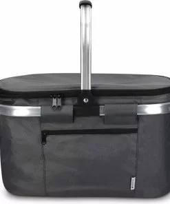 Aanbiedingen 👍 Navaris Geïsoleerde Picknickmand Tas 27L - Opvouwbare Koeltas Met Handvat - Koelbox Voor Eten En Drinken - Voor Op Reis En Op De Camping - Grijs 💯 -Kamperen-outdoor Verkoopwinkel 550x587 5