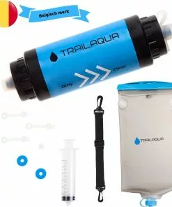 Beste deal 👏 TrailAqua Waterfilter Survival 0.1Micron - Filtert Bacteriën - Snelle Drinkwaterfilter En Waterzuivering Met Waterzak Voor Outdoor, Kamperen, Preppen En Wandelen 💯