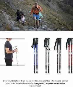 Begroting 🔔 Isoproducts Gecertificeerd. Nordic Walkingstokken Hitech - Verstelbaar. Zwart/zilver - Let Op. Incl Een Paar Extra Setjes Voetjes. Niet Goed,,geld Terug. 💯