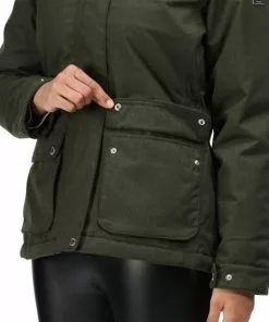 Nieuw 💯 De Regatta Linette Jas - Jas - Dames - Waterdicht - GeÃ¯soleerd - Donkergroen 👍 -Kamperen-outdoor Verkoopwinkel 550x615 5