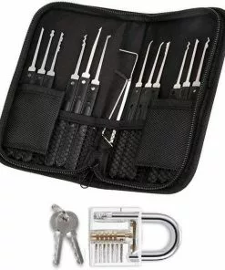 Korting ✨ GLD Lockpick Set Met Oefenslot -Professioneel 17 Delig Met Opbergmap, Lock Pick Tools Voor Beginners En Professionals 😀