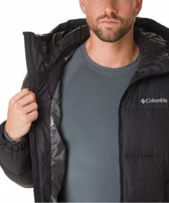 Beste Verkoop 🔥 Columbia Pike Lake Hooded Jacket Outdoorjas Mannen - Black ✔️ -Kamperen-outdoor Verkoopwinkel 550x618