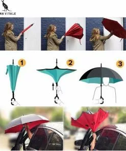 Nieuw ⌛ San Vitale® - Unieke Reversible Windproof Paraplu - Krant Wit 💯 -Kamperen-outdoor Verkoopwinkel 550x622 3