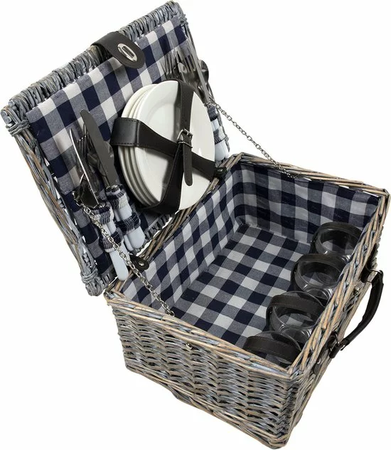 Coupon π₯° Svenska Living - Picknickmand - 21delig - 4 Personen - Blauwe Ruit - 40cmx28cmx18cm π 5 Coupon π₯° Svenska Living - Picknickmand - 21delig - 4 Personen - Blauwe Ruit - 40cmx28cmx18cm π - Afbeelding 5