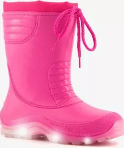 Uitgang 👍 Mountain Peak Gevoerde Kinder Regenlaarzen Lampjes - Roze - Maat 30/31 👍
