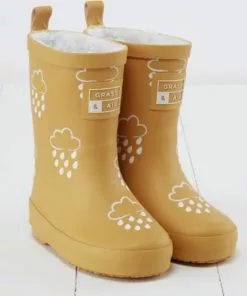 Korting ❤️ Grass & Air | Kleur Veranderende Kinder Regenlaarzen | Winter | Ochre | Maat 28 (UK10) 🔔