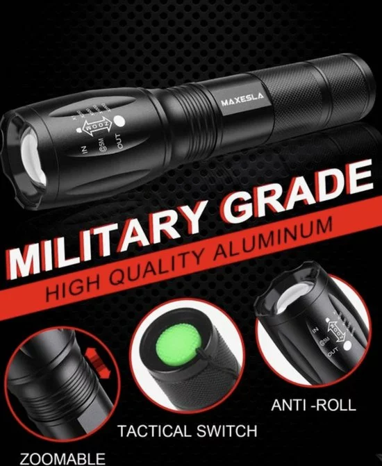 Goedkoopste π LED Tactical Flashlight, BINWO Super Bright High Lumen XML T6 LED Flashlights Portable Outdoor Water Resistant Torch Light Zoomable Flashlight With 5 Light Modes, 2 Pack π 3 Goedkoopste π LED Tactical Flashlight, BINWO Super Bright High Lumen XML T6 LED Flashlights Portable Outdoor Water Resistant Torch Light Zoomable Flashlight With 5 Light Modes, 2 Pack π - Afbeelding 3