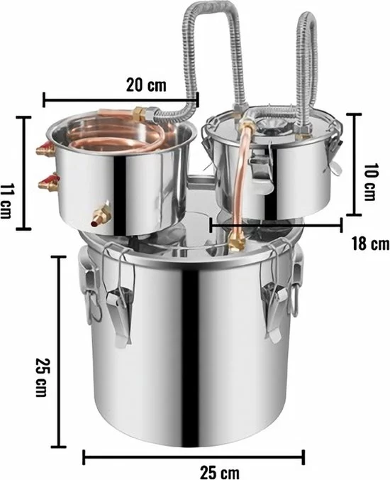 Beste deal π Vevor™ Vevor® Destilleerapparaat - Destileerketel - Fermentatie Set - Distilleerketel Voor Alcohol - 12 Liter - RVS π 7 Beste deal π Vevor™ Vevor® Destilleerapparaat - Destileerketel - Fermentatie Set - Distilleerketel Voor Alcohol - 12 Liter - RVS π - Afbeelding 7