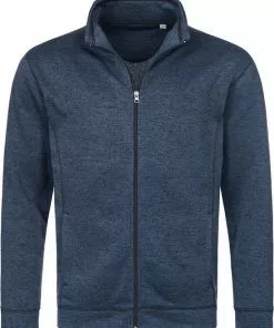 Gloednieuw 😉 Stedman Fleece Vest Premium Marineblauw Melange Gemêleerd Voor Heren - Outdoorkleding Wandelen/kamperen - Vesten/jacks Herenkleding XL 🔔