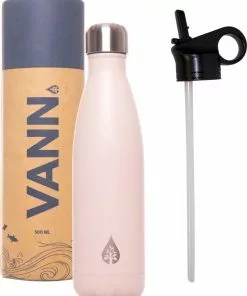 Coupon π€© Waterfles Met Rietje Tuit Drinkfles Theefles Volwassenen Drinktuit Sportfles 500ml Duurzaam Cadeau - VANN Thermosfles - Beige π₯