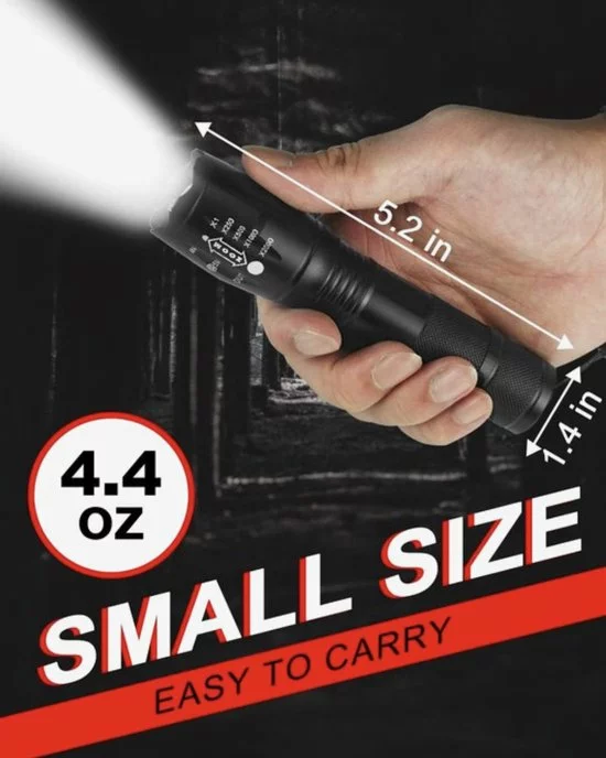 Goedkoopste π LED Tactical Flashlight, BINWO Super Bright High Lumen XML T6 LED Flashlights Portable Outdoor Water Resistant Torch Light Zoomable Flashlight With 5 Light Modes, 2 Pack π 2 Goedkoopste π LED Tactical Flashlight, BINWO Super Bright High Lumen XML T6 LED Flashlights Portable Outdoor Water Resistant Torch Light Zoomable Flashlight With 5 Light Modes, 2 Pack π - Afbeelding 2