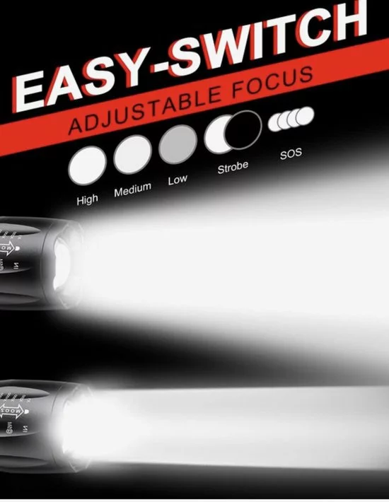 Goedkoopste π LED Tactical Flashlight, BINWO Super Bright High Lumen XML T6 LED Flashlights Portable Outdoor Water Resistant Torch Light Zoomable Flashlight With 5 Light Modes, 2 Pack π 4 Goedkoopste π LED Tactical Flashlight, BINWO Super Bright High Lumen XML T6 LED Flashlights Portable Outdoor Water Resistant Torch Light Zoomable Flashlight With 5 Light Modes, 2 Pack π - Afbeelding 4