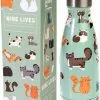 Korting ⌛ Nine Lives - Stainless Steel Drinking Bottle - 260ml - Rex London - Cats 🤩