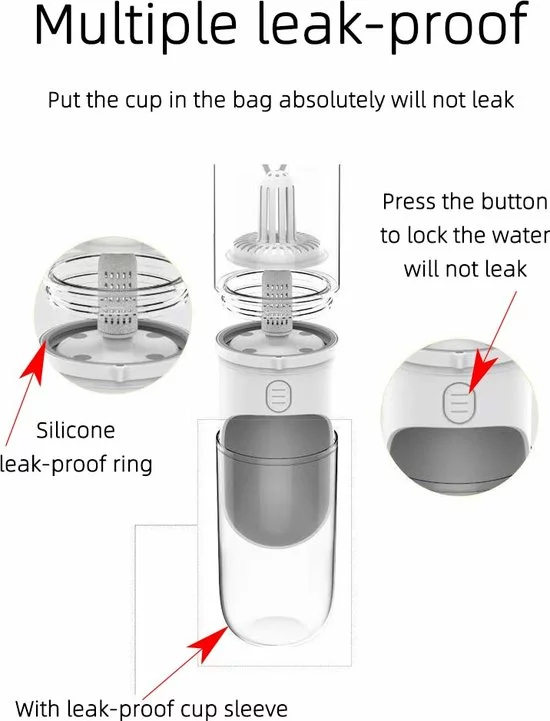 Goedkoop π LuxeBass Draagbare Drinkfles Voor Honden Met Waterdispenser Voor Huisdieren - Bidon - Honden Drinkfles - Waterfles, Reizen, Drinken Voor Drinkflessen, Voor Buiten, (wit) π 4 Goedkoop π LuxeBass Draagbare Drinkfles Voor Honden Met Waterdispenser Voor Huisdieren - Bidon - Honden Drinkfles - Waterfles, Reizen, Drinken Voor Drinkflessen, Voor Buiten, (wit) π - Afbeelding 4