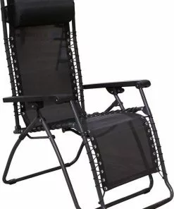 Aanbiedingen ✨ Redwood Relaxstoel Classic - Camping Relaxstoel Opvouwbaar - Zwart 🔔