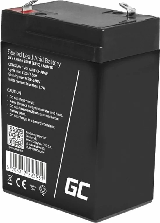Kopen ⭐ GREEN CELL AGM Batterij 6V 4Ah. ✔️ 3 Kopen ⭐ GREEN CELL AGM Batterij 6V 4Ah. ✔️ - Afbeelding 3
