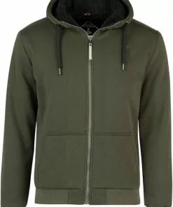 Coupon 👍 BJØRNSON Kenny Sweatvest Heren - Teddy Gevoerd - Hoodie - Maat S - Rosin Groen 😉