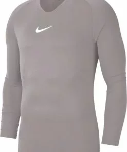 Begroting 😍 Nike Dry Park First Layer Longsleeve 👚 Shirt Thermoshirt - Maat 140 - Unisex - Licht Grijs ⭐