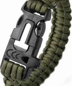Coupon π Favorite Things 3 In 1 Survival Armband Met Legergroen Paracord, Fluitje En Fire Starter/vuursteentje βοΈ