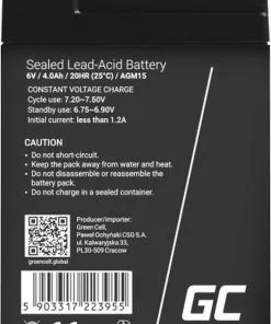 Kopen ⭐ GREEN CELL AGM Batterij 6V 4Ah. ✔️ 10 Kopen ⭐ GREEN CELL AGM Batterij 6V 4Ah. ✔️ -Kamperen-outdoor Verkoopwinkel 550x830 7